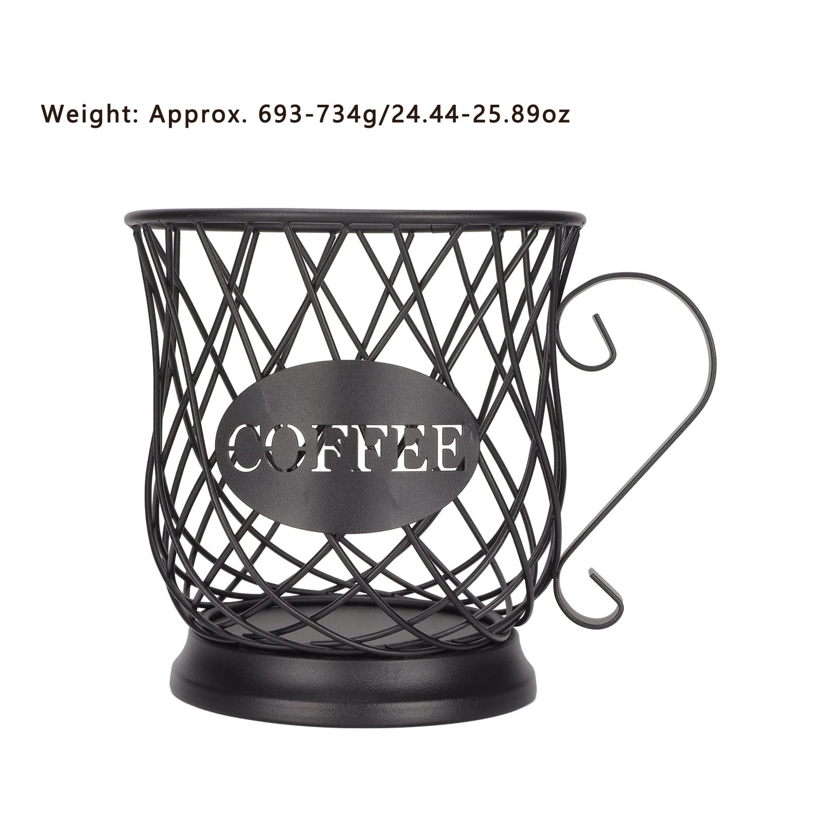 Premium Black Iron Coffee Pod Holder - Multipurpose Organizer for Home & Office - Perfect for Keurig, Nespresso & Single-Serve Coffee Machines