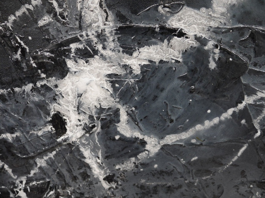 Abstract Black Painting - Modern Wall Art for Living Room, Bedroom & Office Decor - Handmade Canvas Artwork