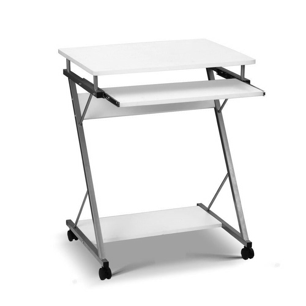 White Metal Pull-Out Table Desk - Space-Saving Home Office & Kitchen Extension - Perfect for Small Spaces, Apartments & Dorm Rooms