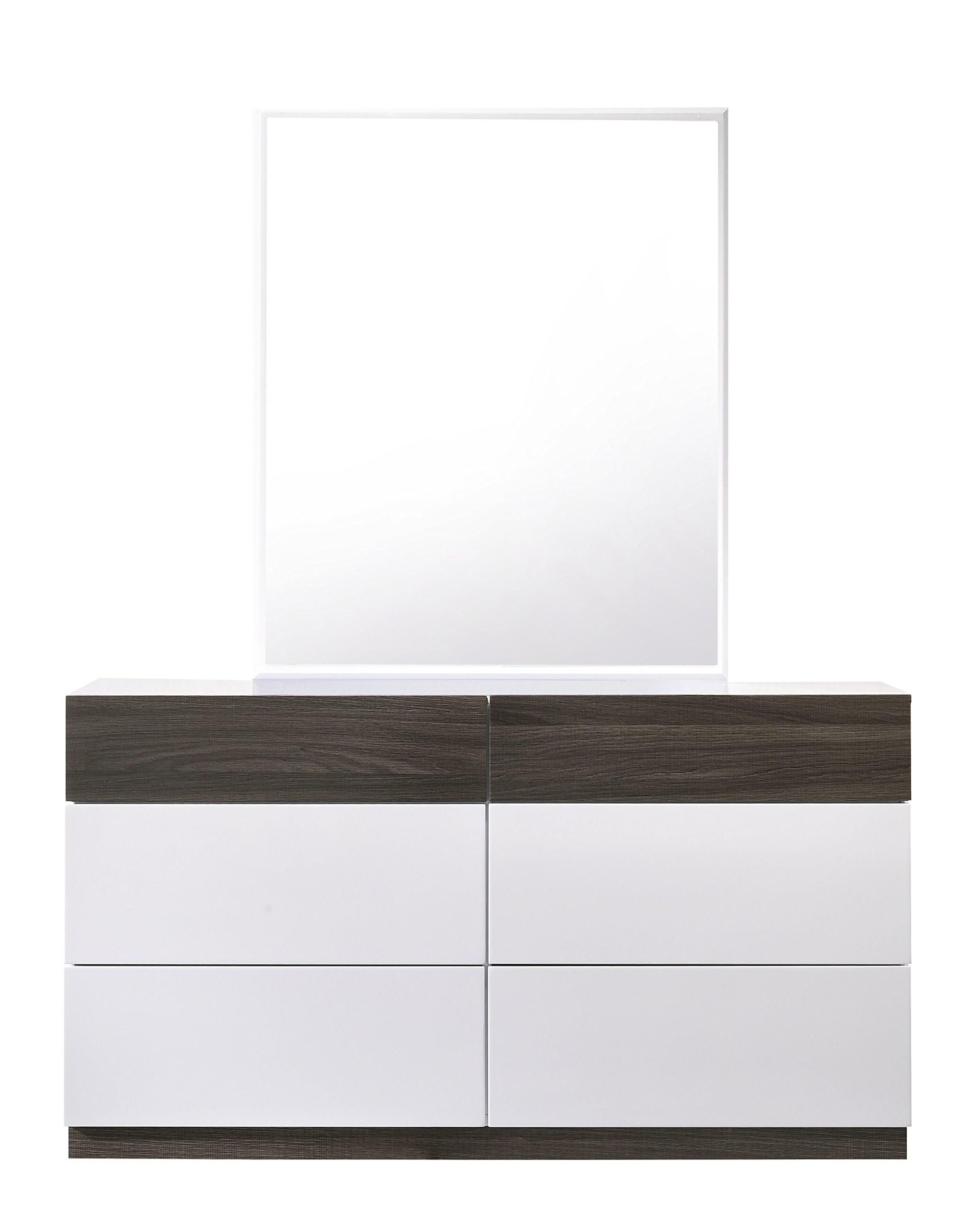 J and M Furniture Sanremo Dresser & Mirror - Modern Bedroom Dresser with Mirror for Home Decor and Storage Organization