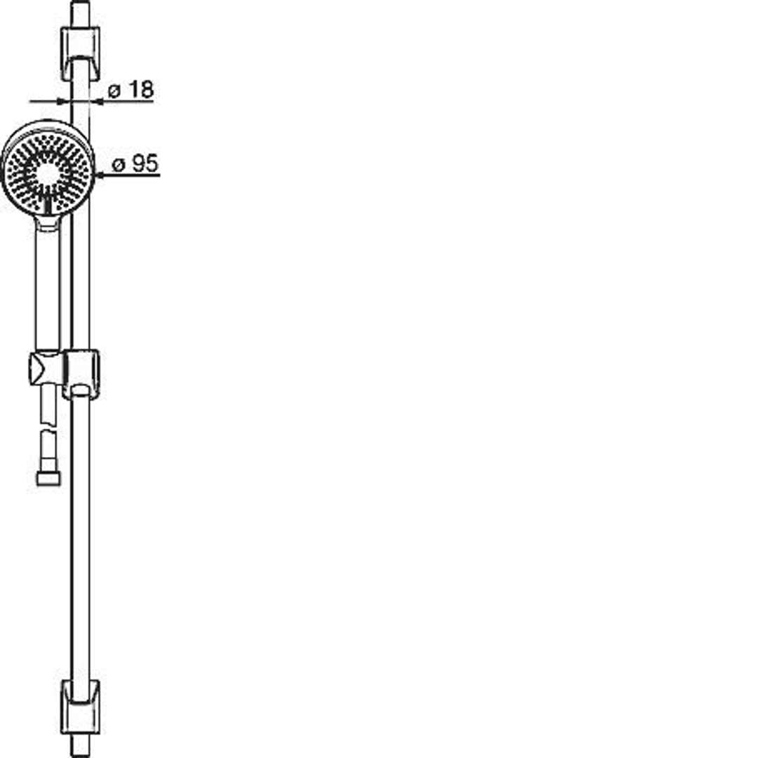 Premium Wall Mount Shower Bar Set with 3-Jet Hand Shower, 95mm Rain Shower Head & 1750mm Hose - Adjustable 720mm Sliding Rod for Bathroom & Spa Relaxation