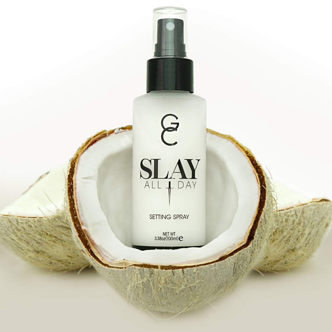 GC Makeup Setting Spray - Gerard Cosmetics Slay All Day Coconut Scented | Oil Control & Matte Finish Facial Mist | Makeup Sealer & Primer | Keeps Makeup Fresh All Day | 3.38oz (100ml) | Cruelty Free & USA Made | Perfect for Daily Wear, Special Occasions & Hot Weather