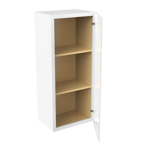 42 Inch Wall Cabinet - 18W x 42H x 12D - Aria White Shaker Style RTA Kitchen Storage - Perfect for Pantry, Bathroom & Laundry Room Organization