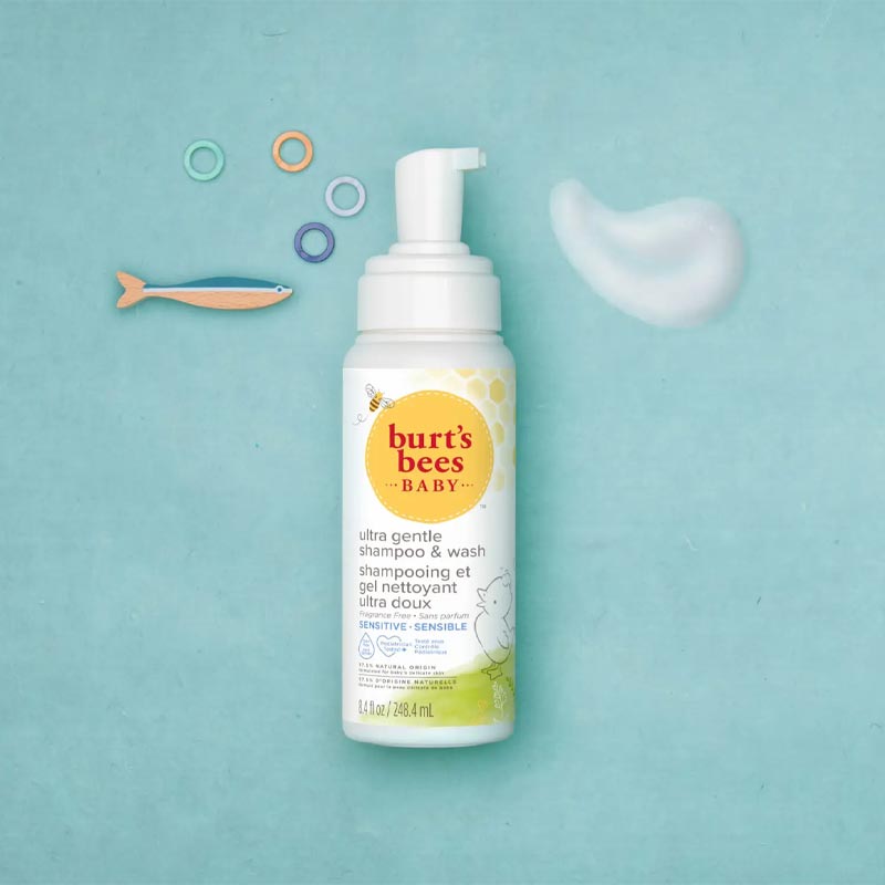 Burt's Bees Baby Ultra Gentle Foaming Shampoo & Wash for Sensitive Skin - Tear-Free, Hypoallergenic Baby Bath & Body Wash - Perfect for Newborns & Kids with Delicate Skin
