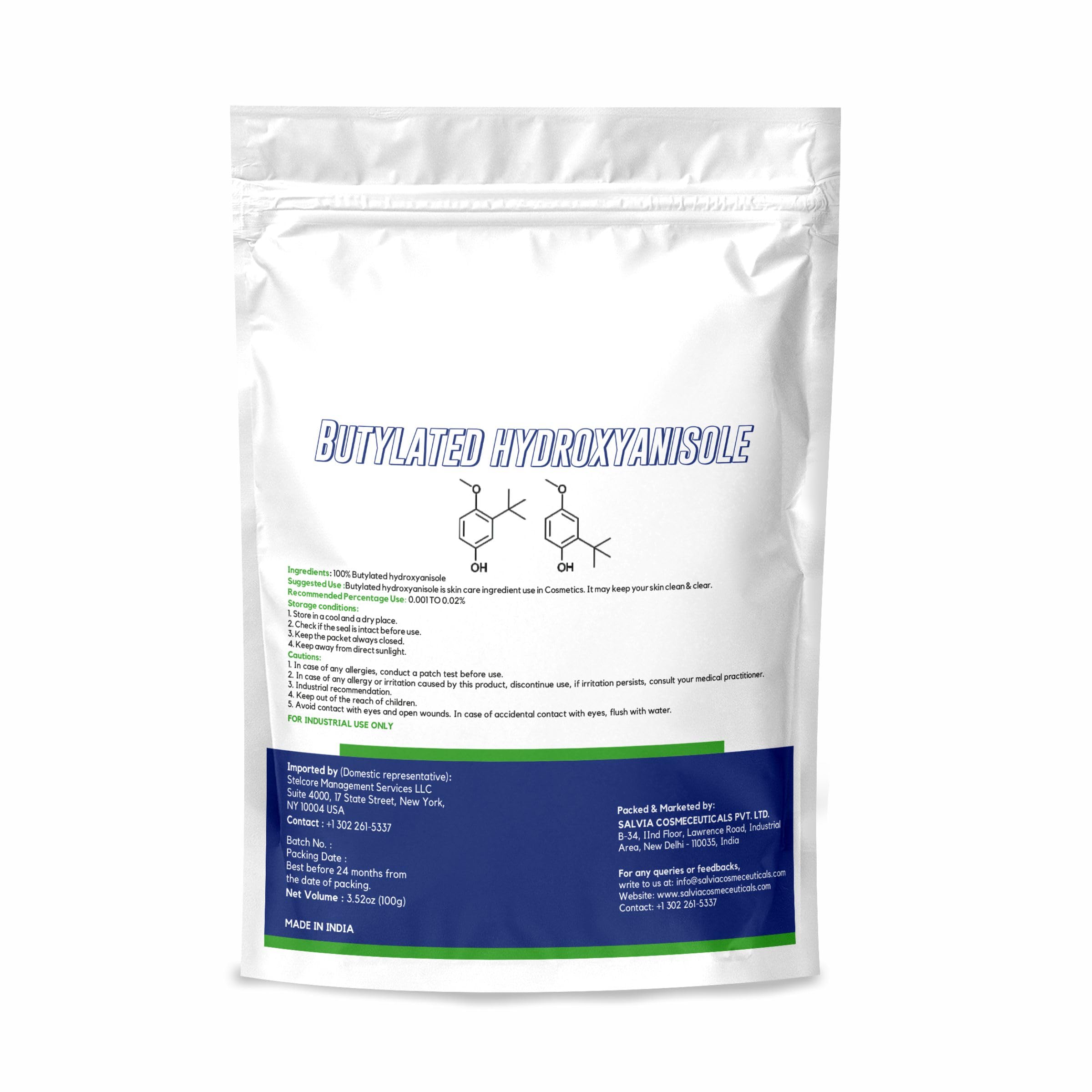 MYOC BHA - 100gm Pure Beta Hydroxy Acid Powder for Exfoliating, Toners, Serums, Cleansers, Body Wash & Skincare Solutions | Non-GMO, Paraben & Sulfate Free | Perfect for Acne Treatment & Pore Refining