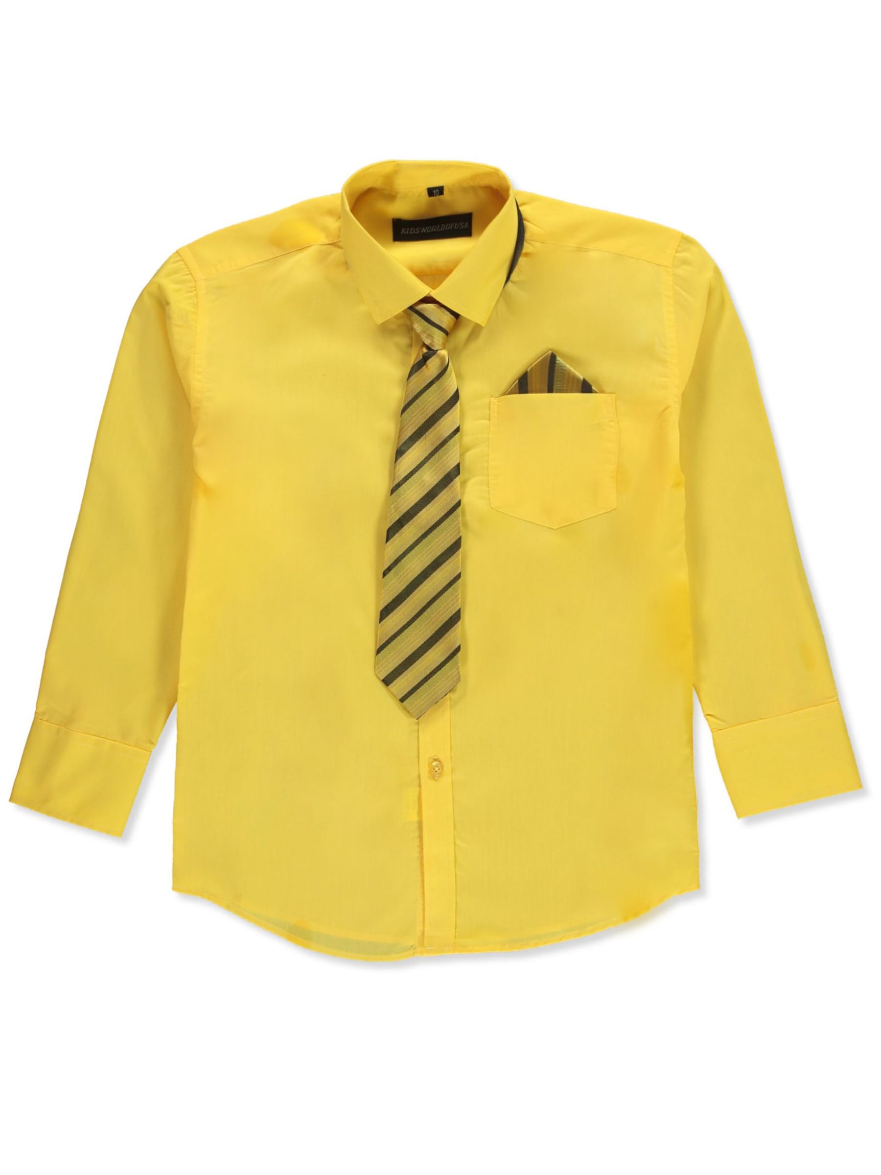 Boys' Dress Shirt & Tie Set | Kids Formal Wear | Patterned Necktie & Shirt Combo | Perfect for School, Weddings & Special Occasions
