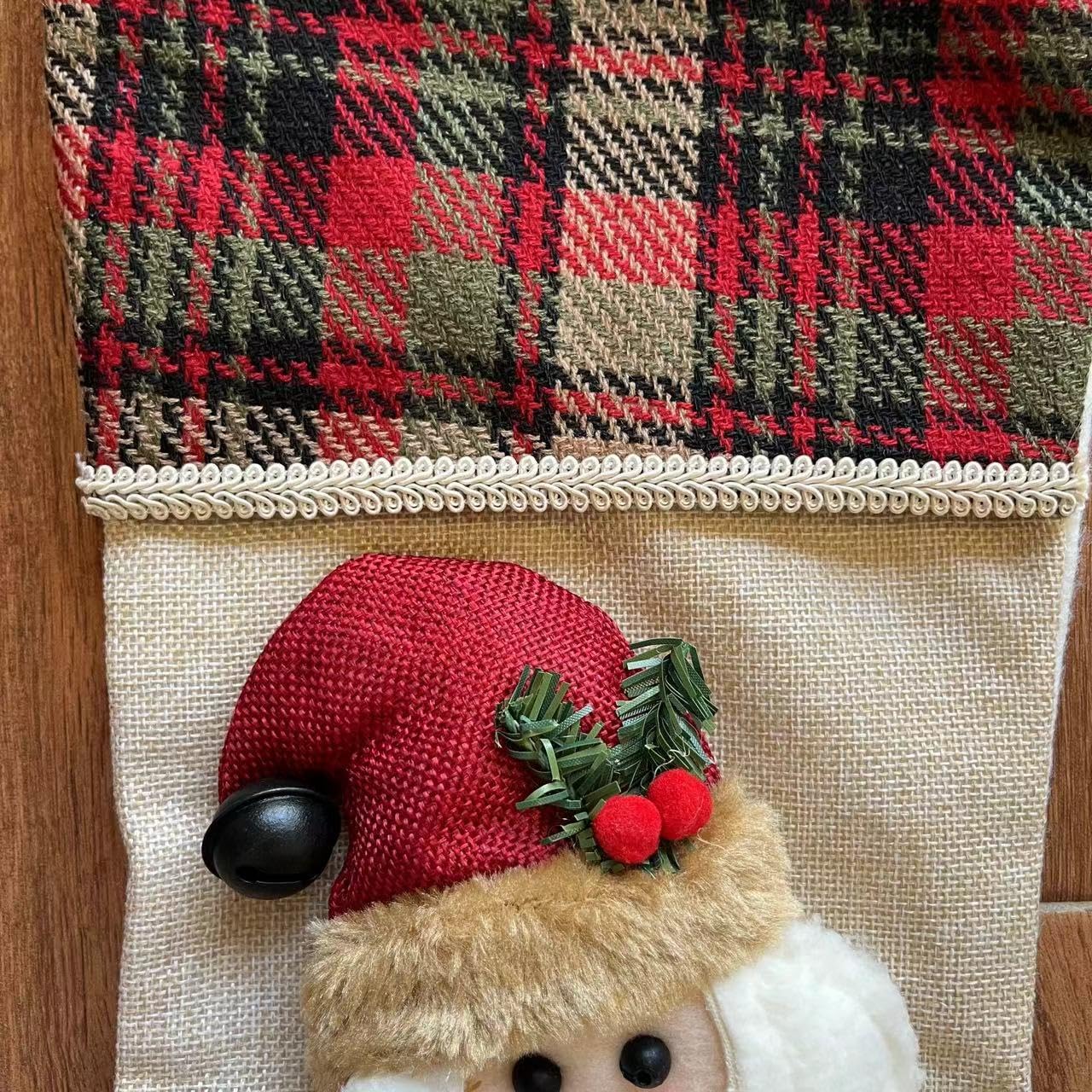 20-Inch Santa & Snowman Christmas Stockings Set of 2 - Personalized Plush Xmas Decor for Fireplace, Gift Exchange & Holiday Home Decor