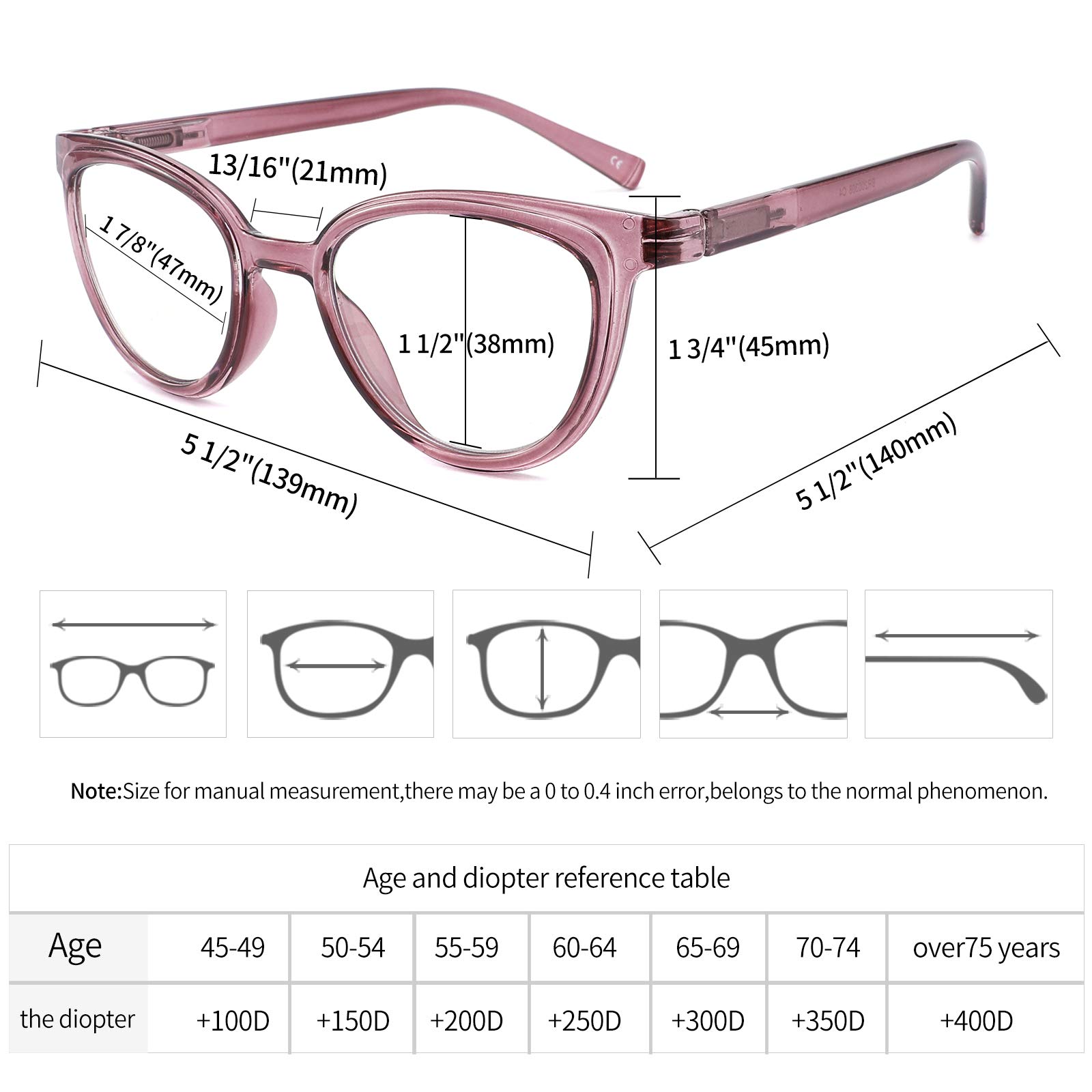 IVNUOYI 6 Pack Blue Light Blocking Reading Glasses for Women - Anti Glare UV Protection, Spring Hinges, Stylish Computer Eyeglasses (3.5 Magnification) - Perfect for Office Work, Screen Time & Reading