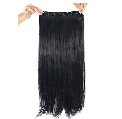 20 Inch Black Homeoculture Hair Extensions with Free Puff Maker - Perfect for Styling, Parties & Everyday Wear