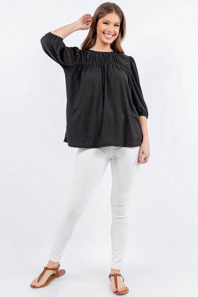 Celeste Puff Sleeve Blouse with Bow Detail - Plus Size Women's Fashion Top for Work & Special Occasions