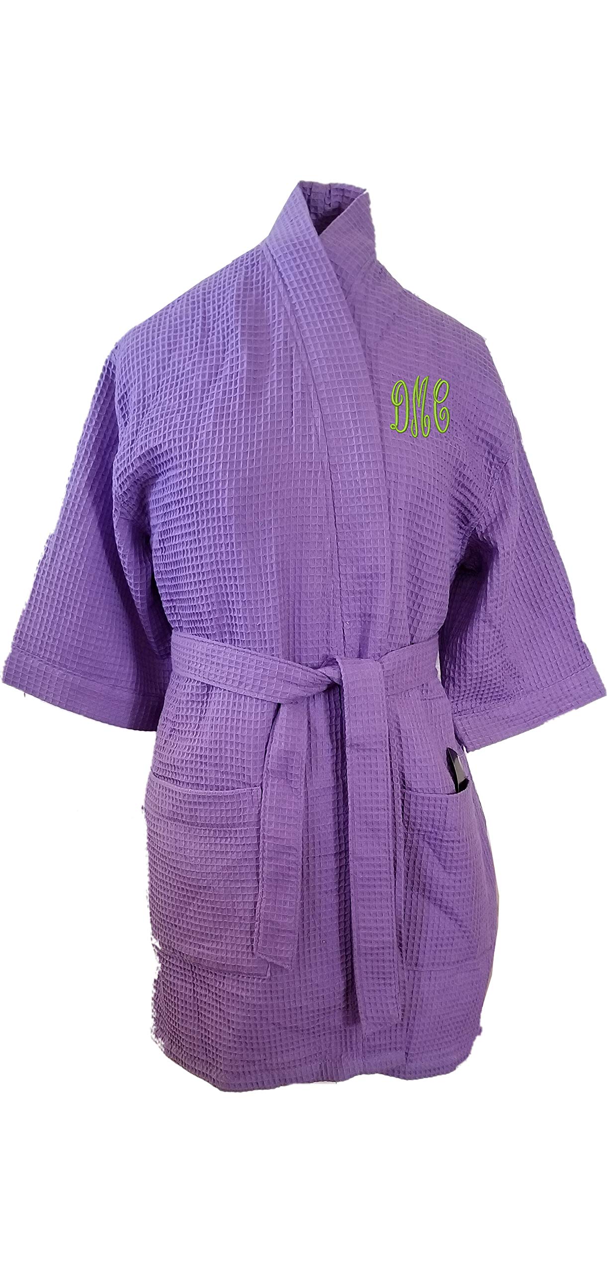 Personalized Monogrammed Cotton Waffle Bathrobe - Custom Initials & Short Names - Soft & Cozy Spa Robe for Women & Men - Perfect for Home Relaxation, Bridal Showers & Hotel Luxury
