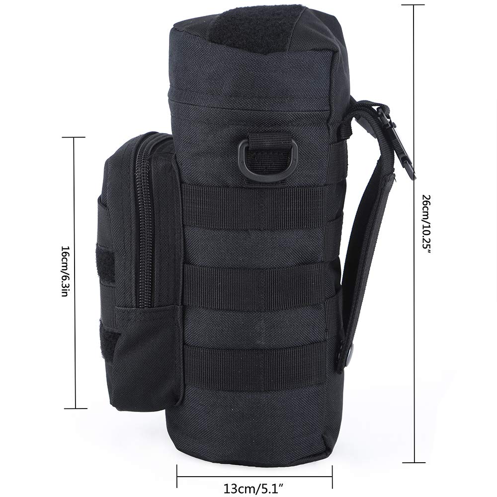 Molle Water Bottle Holder - Tactical Water Bottle Pouches for Backpack with D-Ring Hook, Perfect for Hiking, Camping, and Outdoor Adventures