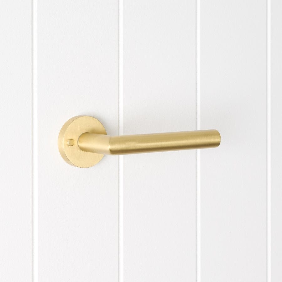 Premium Sydney Door Handle with Lock - Brushed Brass Finish - Secure & Stylish for Home, Office & Commercial Use