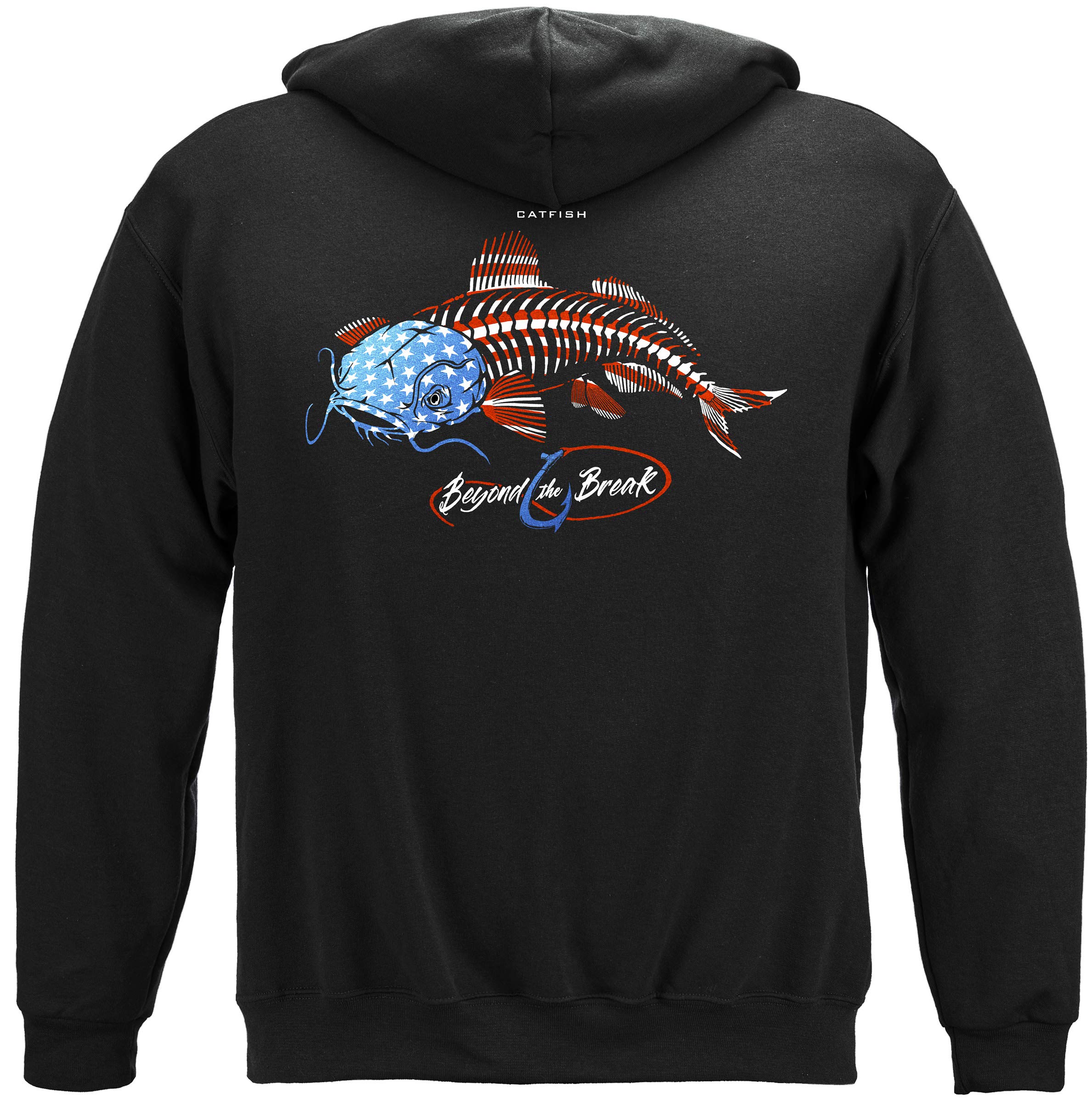 Erazor Bits Patriotic Fish Hoodies - Fishing Themed Cotton Jackets for Outdoor Adventures and Casual Wear