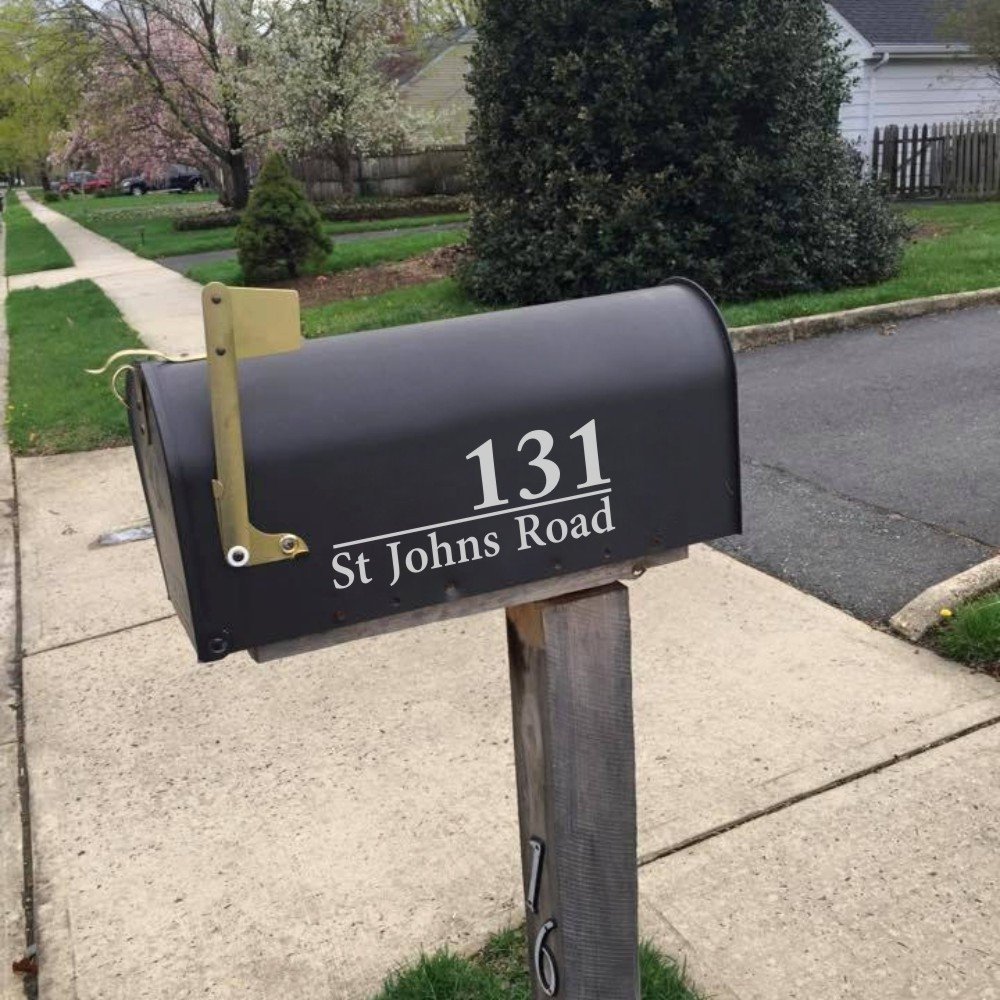 Custom Vinyl Mailbox Address Decals - Personalized Name & Number Stickers in Multiple Colors | Durable Outdoor Decals for House, Apartment & Business Mailboxes