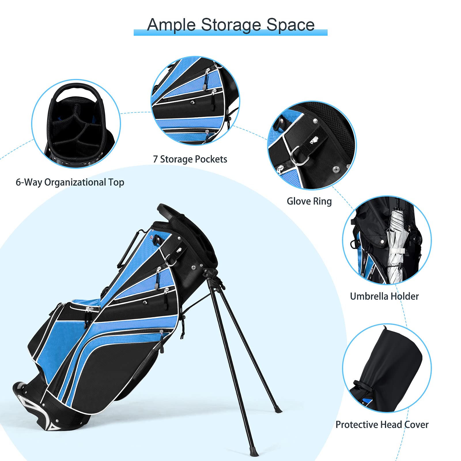 Premium Golf Stand Bag with 14-Way Divider - Lightweight & Durable Golf Bag for Men & Women - Perfect for Driving Range, Course & Tournament Play