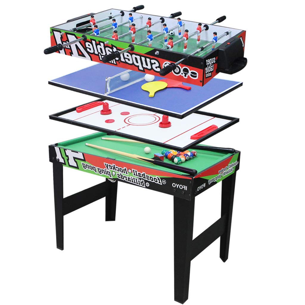 Vocheer Multi-Game Combo Table Set - Hockey, Foosball, Pool & Table Tennis - Versatile Styles for Home, Office & Game Room Entertainment