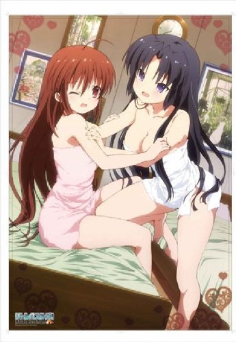 Little Busters! Anime W B1 Suede Tapestry Bell & Yuiko Wall Hanging - Japan Import for Anime Room Decor & Otaku Gift