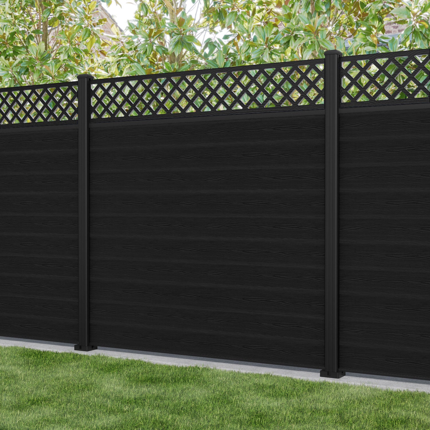 Classic Black Hive Fence Panel with Aluminum Posts - Durable Garden Fencing for Privacy & Decoration | Perfect for Backyard, Patio, and Poolside Use