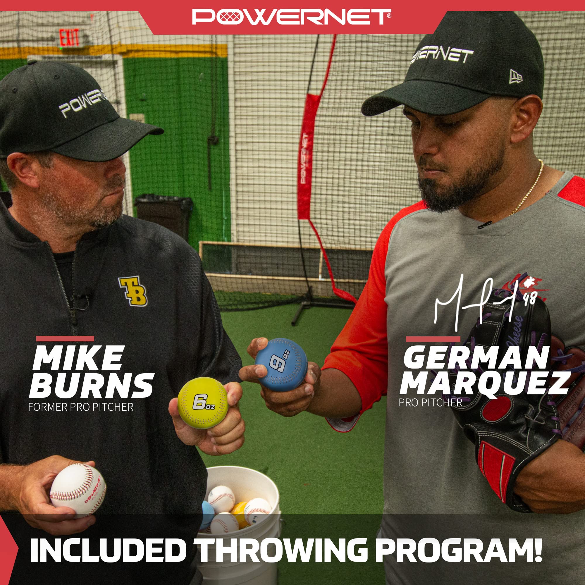 PowerNet Weighted Baseball Training Bundle - Heavy Weighted Baseballs for Pitching, Throwing & Long Toss - Strength Building Baseball Equipment for Command & Core Training - Perfect for Baseball Practice, Pitching Drills & Strength Training