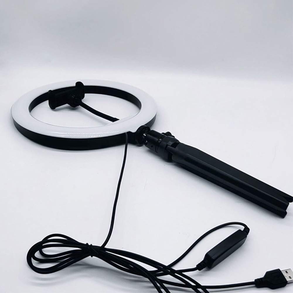 10 Inch LED Ring Light with Adjustable Tripod & Phone Holder - Dimmable Selfie Light for YouTube, TikTok, Live Streaming - 360° Rotation for Perfect Lighting (Ideal for Makeup, Vlogging, Video Calls)