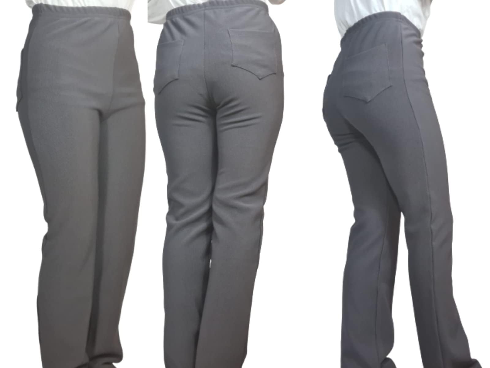 LSU Girls' Stretchable Elastic Waist Pull Up School Pants - Comfortable Flexible Trousers for Kids - Perfect for School Uniforms, Playtime & Everyday Wear
