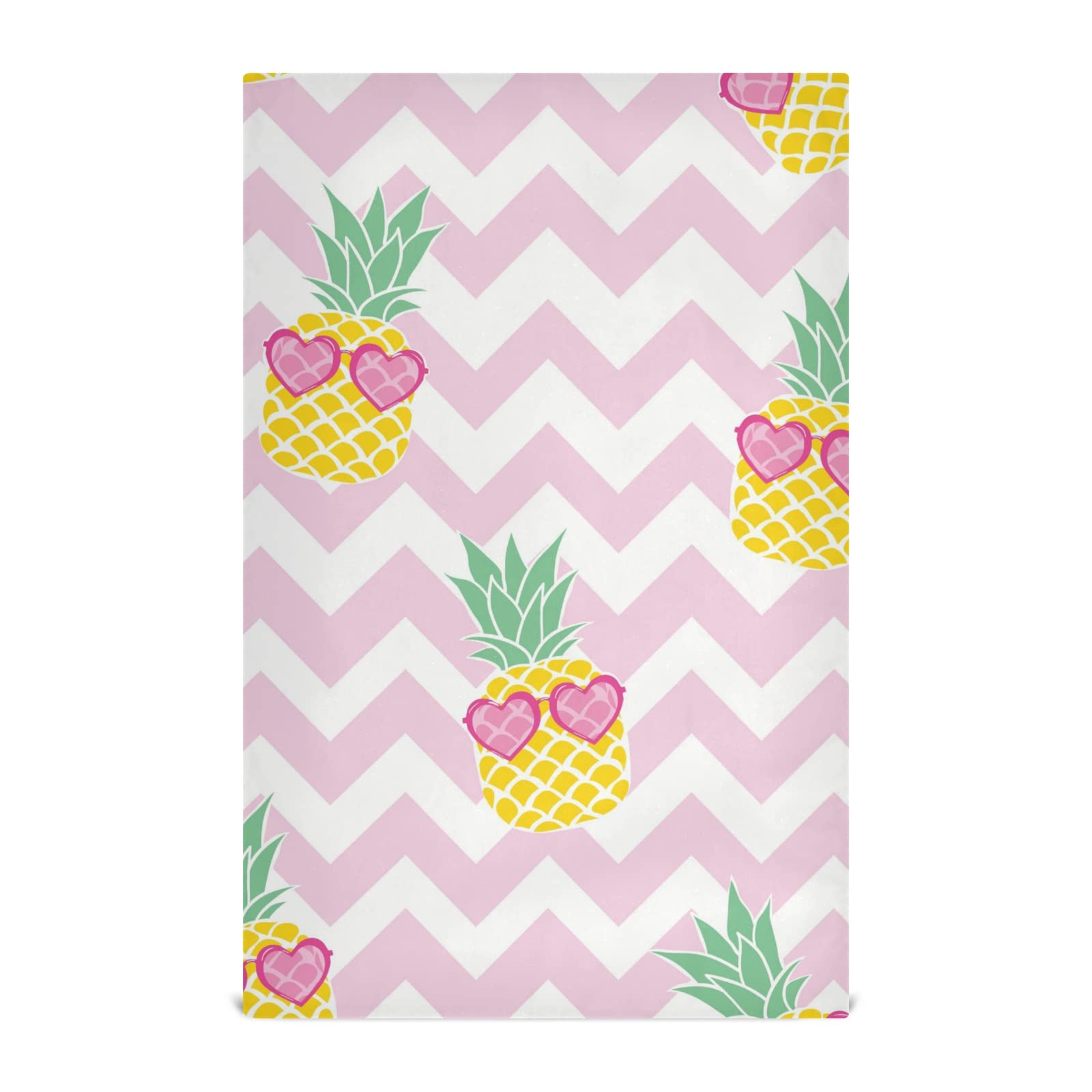 STAYTOP 1PC Super Soft & Quick-Drying Microfiber Kitchen Dish Towel - Summer Pineapple Design, 28x18 Inch - Multipurpose for Dishes, Hands, Countertops & Decorative Use