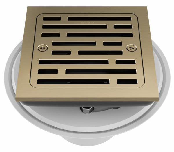 4 Tile In Square Shower Drain - Brilliance Luxe Gold BT062415 GL by Brizo | Premium Bathroom Fixture for Modern & Luxury Showers