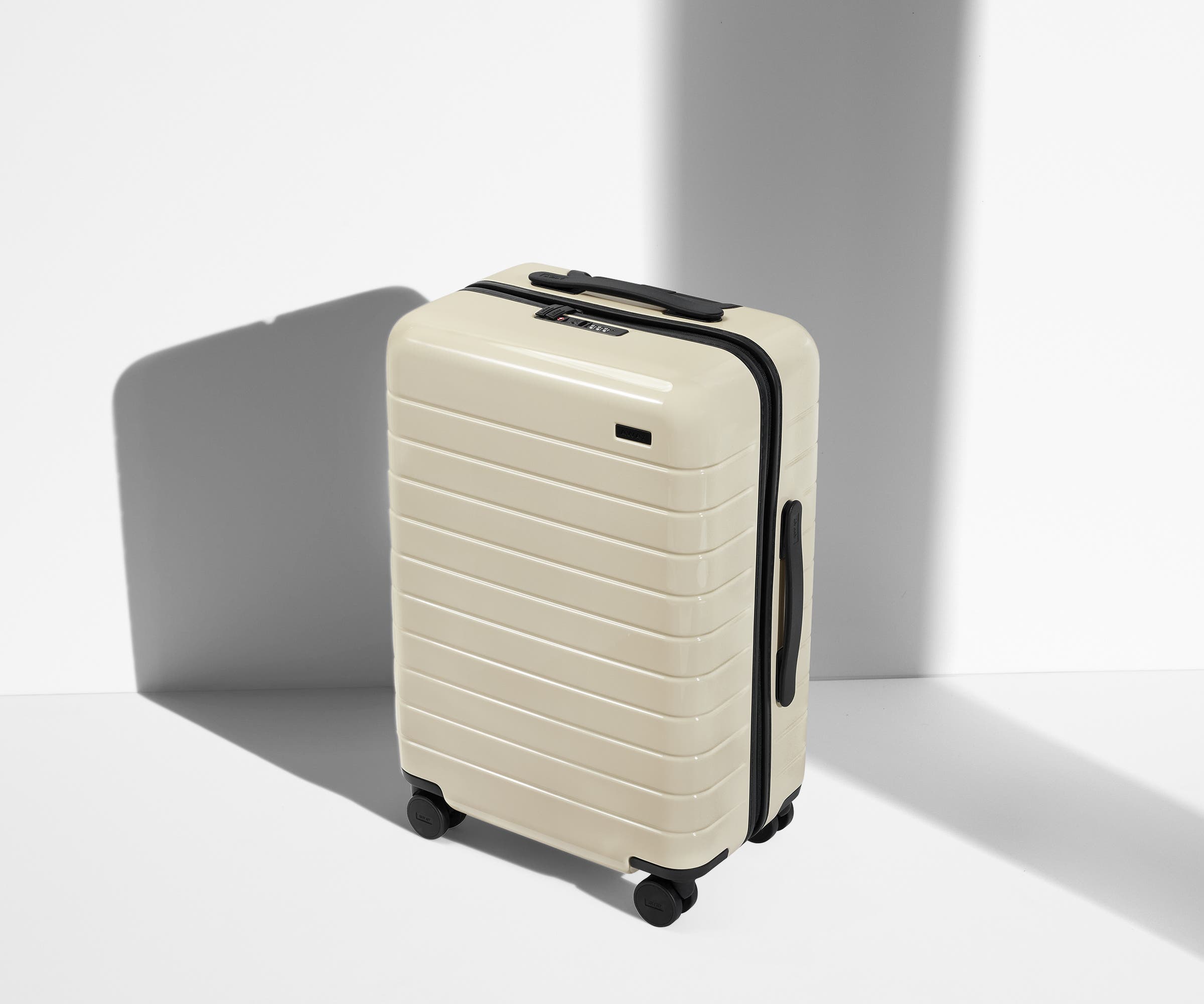Large Carry On Luggage in Glossy Salt White - Perfect for Air Travel & Weekend Getaways