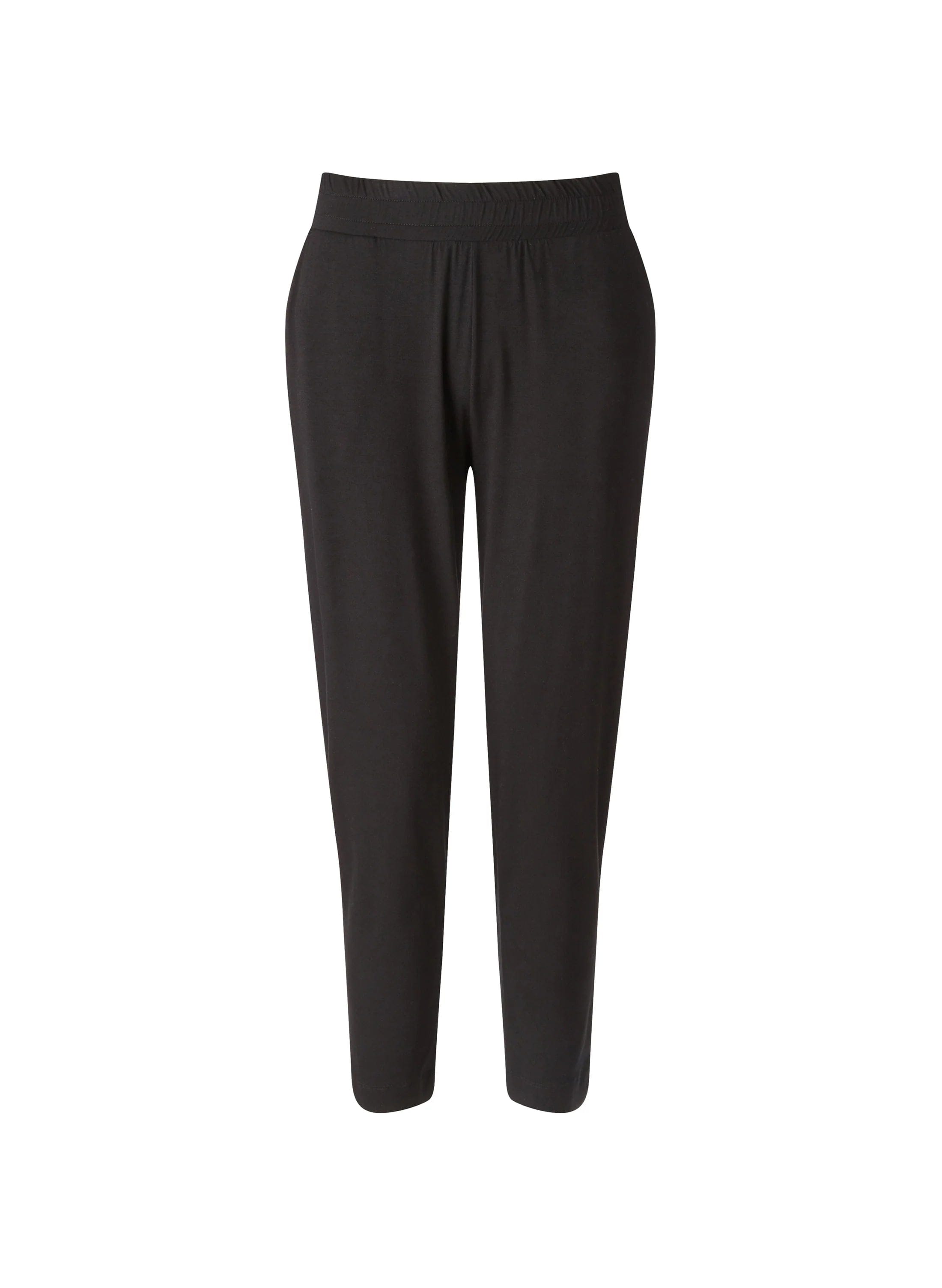 Neath LENZING™ ECOVERO™ Sustainable Jersey Tapered Pants for Women - Caviar Black | Eco-Friendly Stretch Comfort | Perfect for Work, Travel & Casual Wear