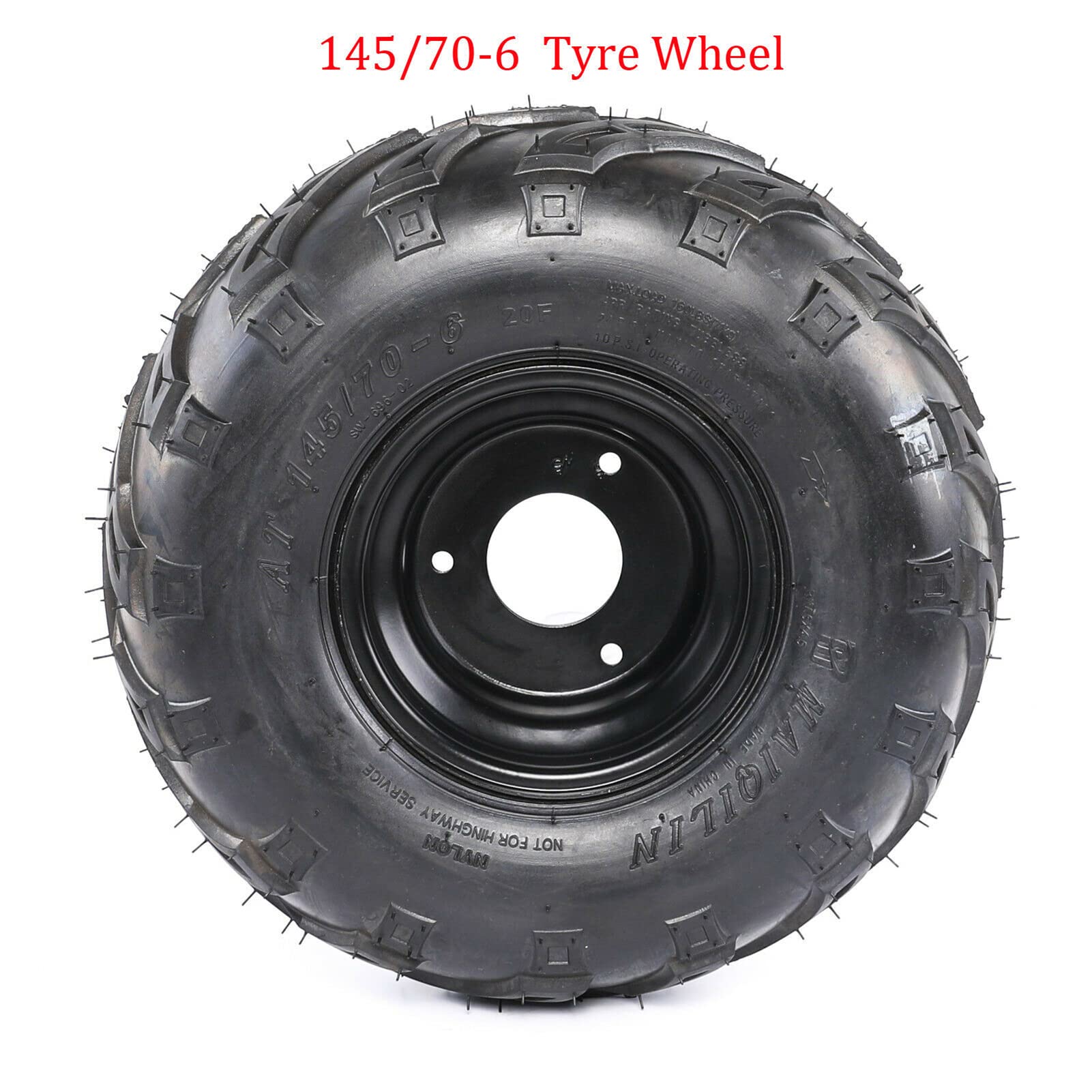 145/70-6 ATV Lawn Tires & Wheel Rim Assembly - Heavy Duty Mini Buggy & Mower Bike Tires (2 Pack) - Perfect for Off-Road, Yard Work & Small Utility Vehicles