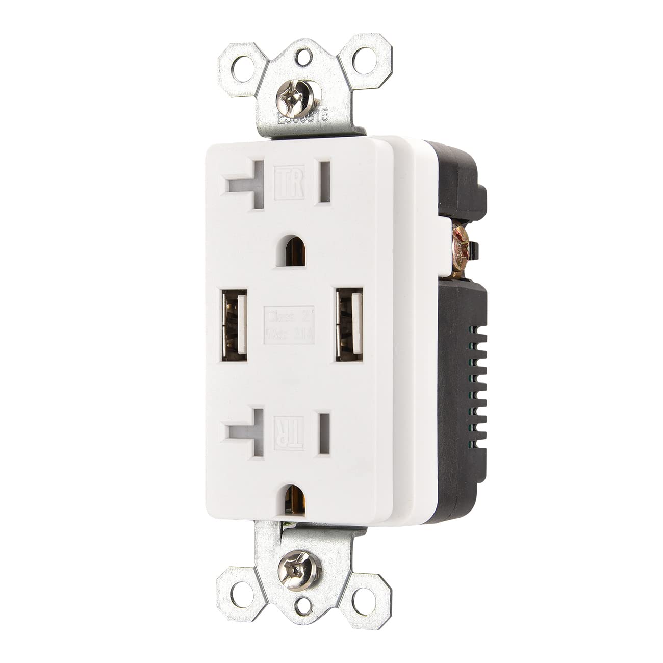 10-Pack White UL Listed USB Charger Wall Outlet with 3.1A Fast Charging Ports & 20A Tamper-Resistant Duplex Receptacles - Perfect for Home, Office, and Hotel Charging Stations