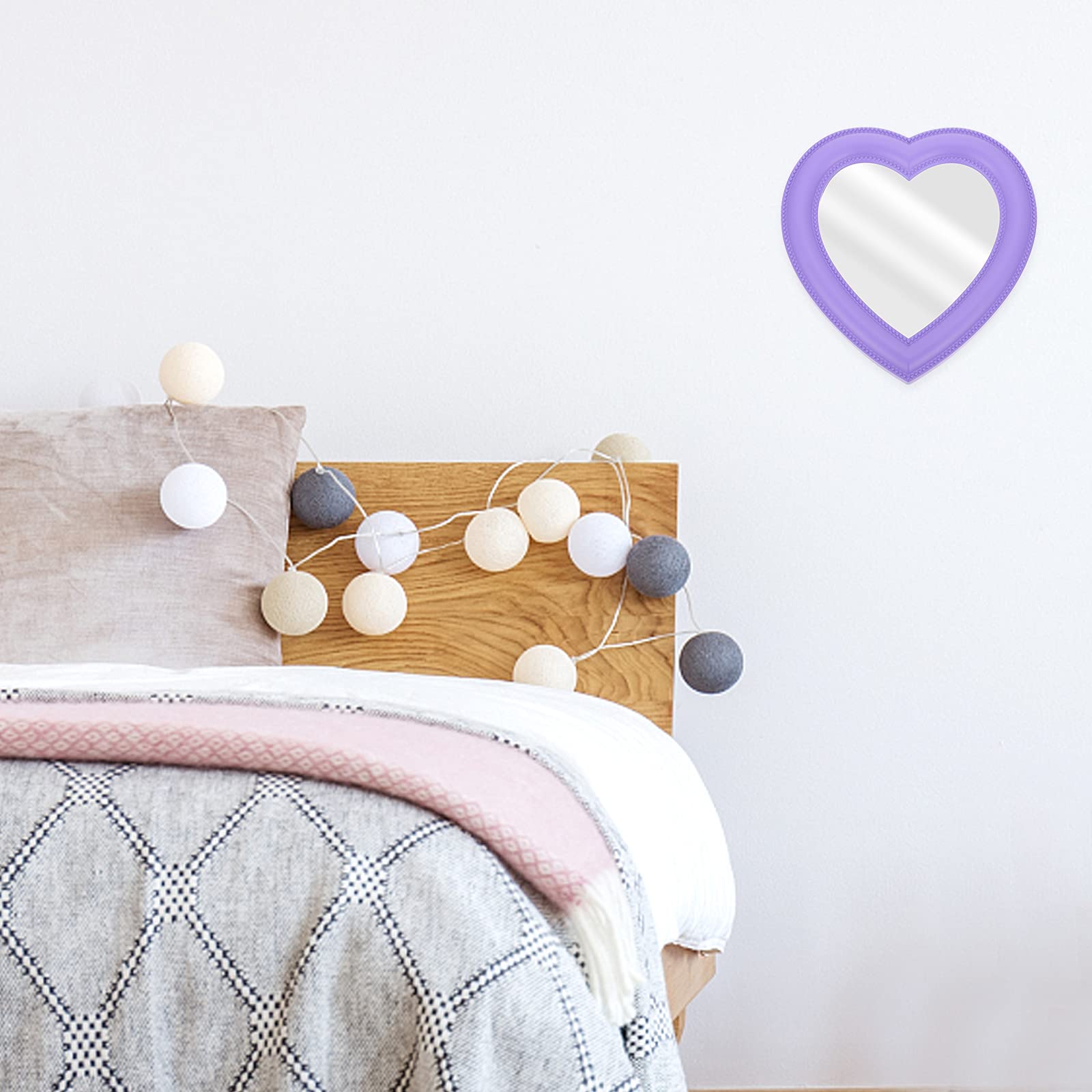 EXCLUZO 3-Pack Heart-Shaped Wall Mounted & Desktop Vanity Mirror - Portable Makeup Mirror for Women - Perfect for Bedroom, Bathroom & Travel Beauty Essentials
