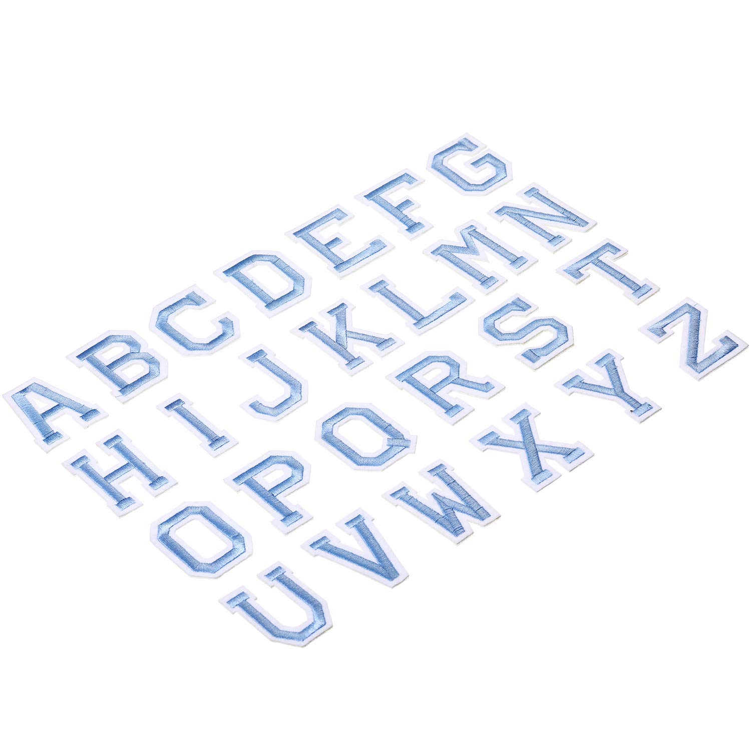 52 Pieces Iron On Letters Patches - A-Z Alphabet Appliques with Adhesive for DIY Clothing, Hats, Bags & Shoes Repair (Blue) | Embroidered Decorative Patches for Customizing Jeans, Jackets & Backpacks