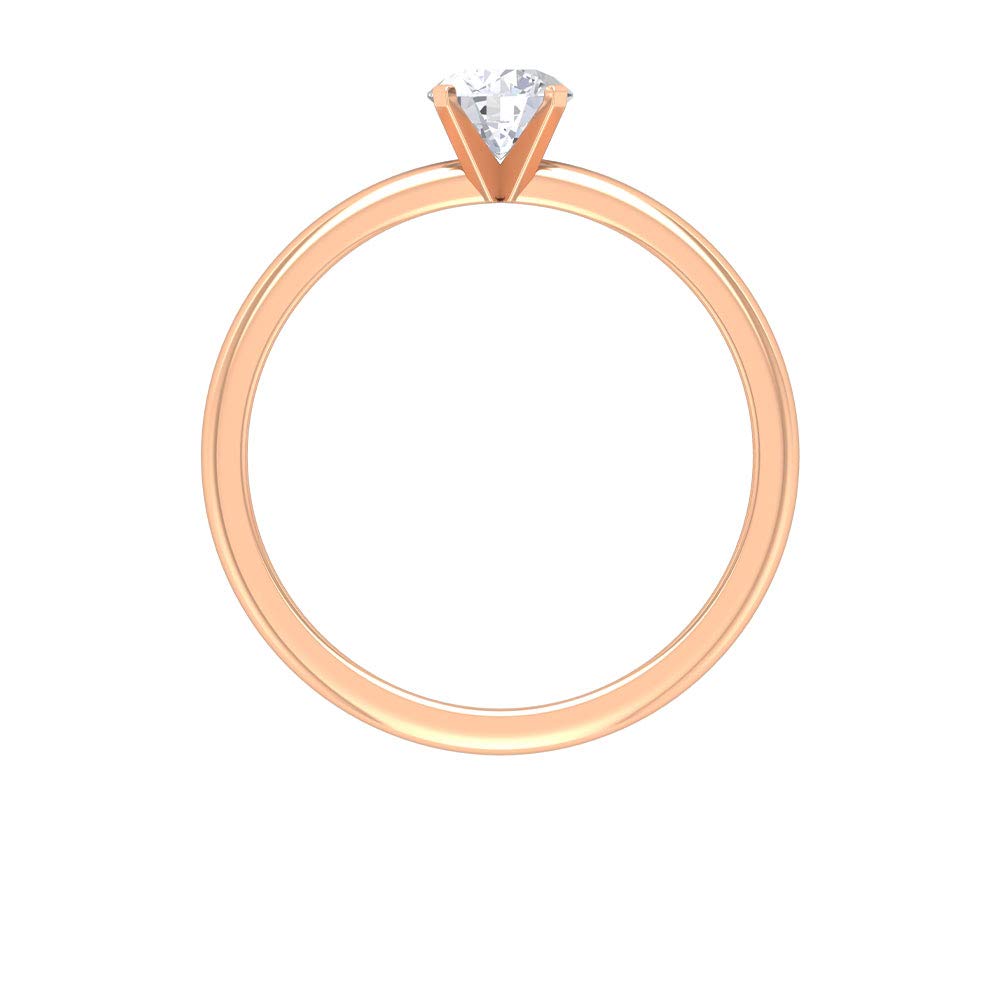 1/2 CT Minimalist Moissanite Solitaire Ring for Women - 5mm Certified Lab-Created Diamond Alternative in 14K Solid Gold - Perfect for Engagement, Wedding, Anniversary & Everyday Elegance