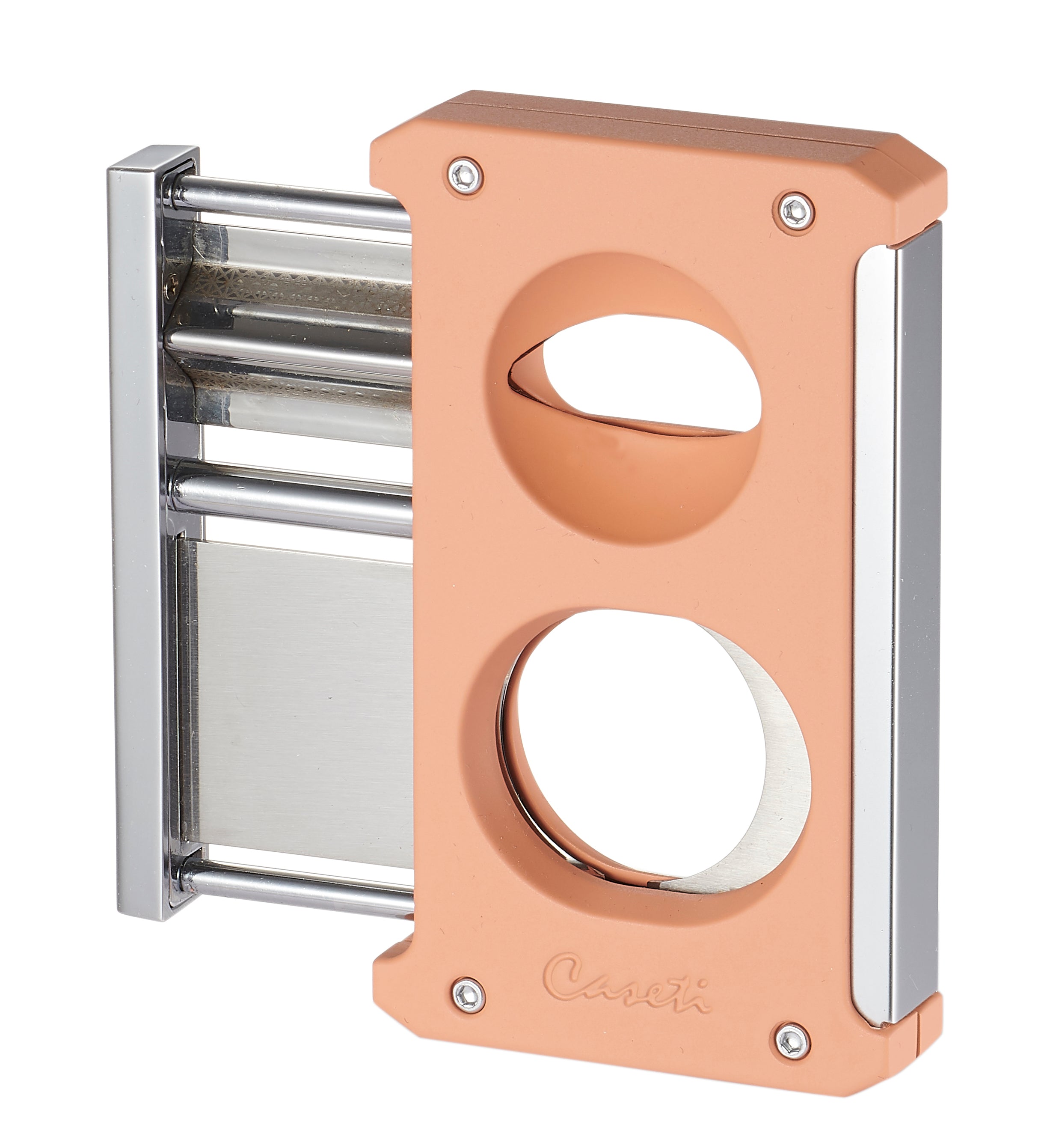Premium Caseti Trident 3-in-1 Cigar Cutter with Salmon Design - Perfect for Cigar Aficionados, Gifts & Special Occasions