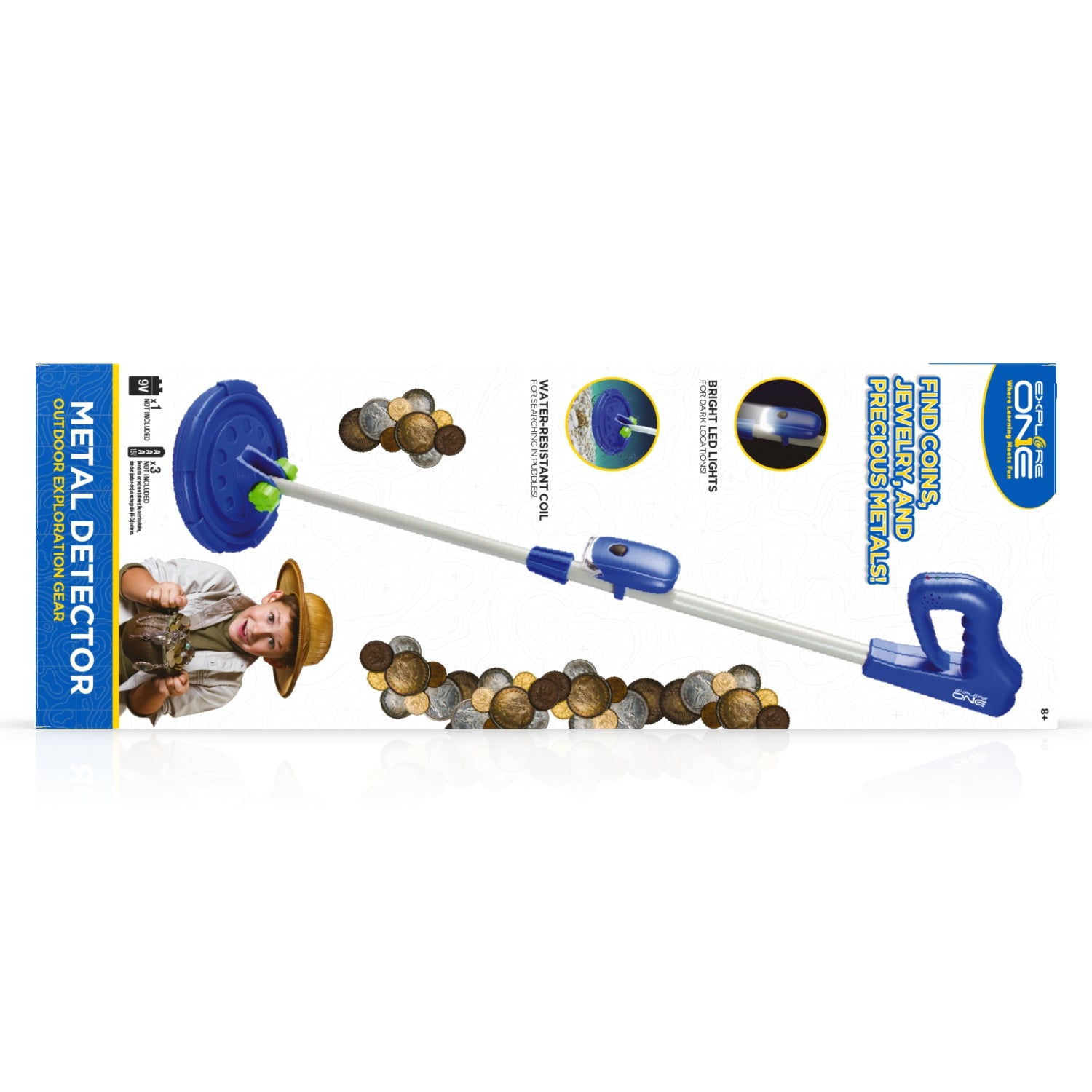 Explore One Metal Detector - Professional Waterproof Gold Detector with LCD Display for Treasure Hunting, Beach & Outdoor Adventures
