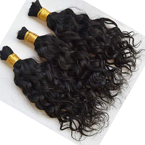 Bulk Brazilian Virgin Remy Human Hair Extensions - 3-Piece Loose Deep Wave Bundles (10/12/14 Inches, Color #2) for Braiding & Styling | DHL Fast Free Shipping | Perfect for Salon Use, Protective Styles & Everyday Wear