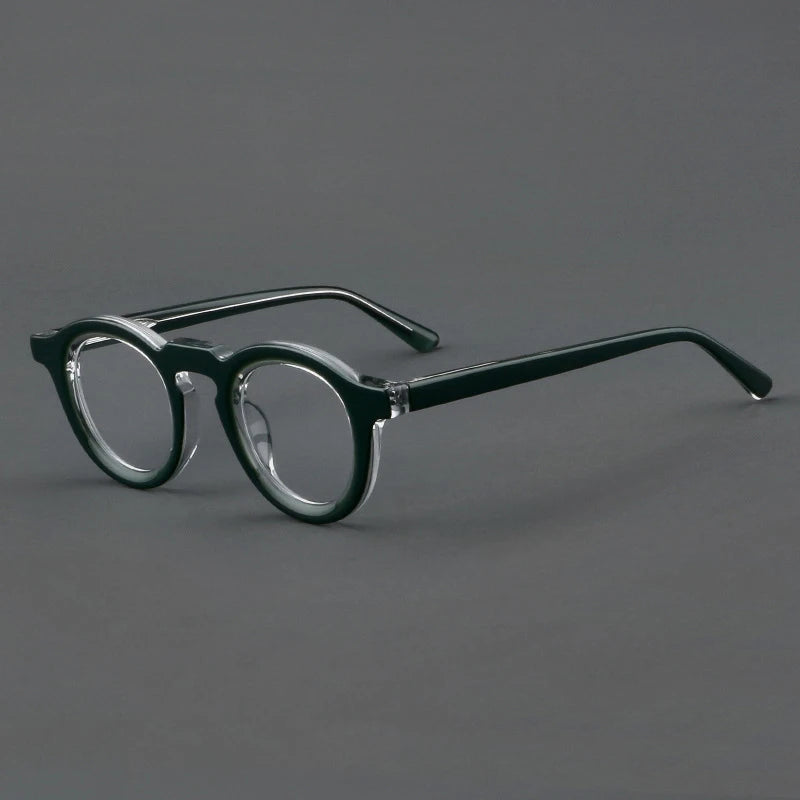 CCspace Unisex Full Rim Round Acetate Eyeglasses Frame 57431 - Lightweight & Durable for Reading, Work, and Everyday Fashion
