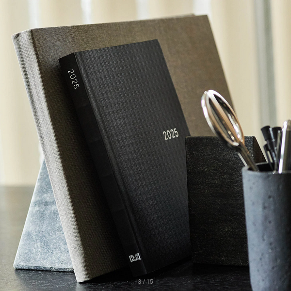 Hobonichi Techo 2025 Planner - Black Gingham HON A5 Size Daily Journal (English Edition) | January Start, Monday Start | Perfect for Work, School & Personal Organization