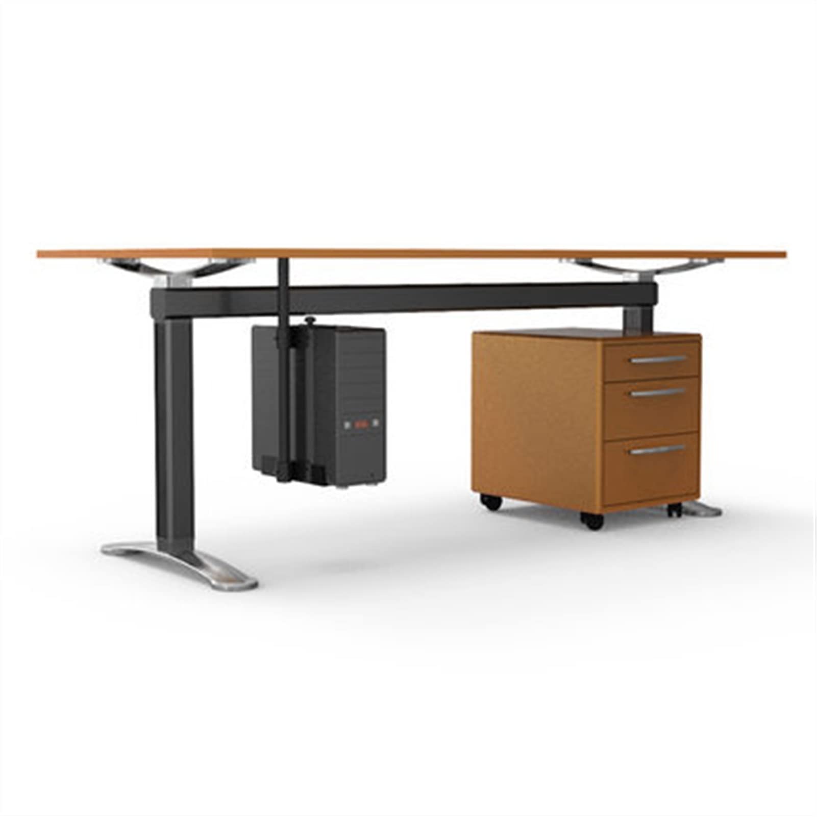 GRFIT 360° Adjustable Under Desk PC Tower Stand - CPU Case Holder, Hanging Mainframe Bracket, Computer Monitor Riser with Heavy-Duty Construction for Home & Office Workspace Organization