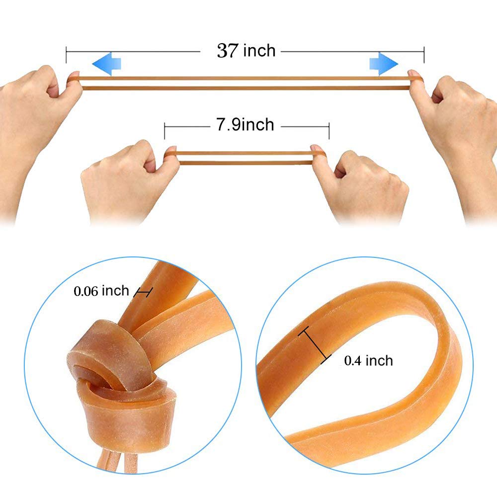 30pcs Heavy Duty Natural Rubber Bands - 8 Inch Length, 0.4 Inch Width, 0.06 Inch Thickness - Strong Elastic Bands for Office, File Folders, Trash Bags, Packaging, DIY Crafts & Home Organization