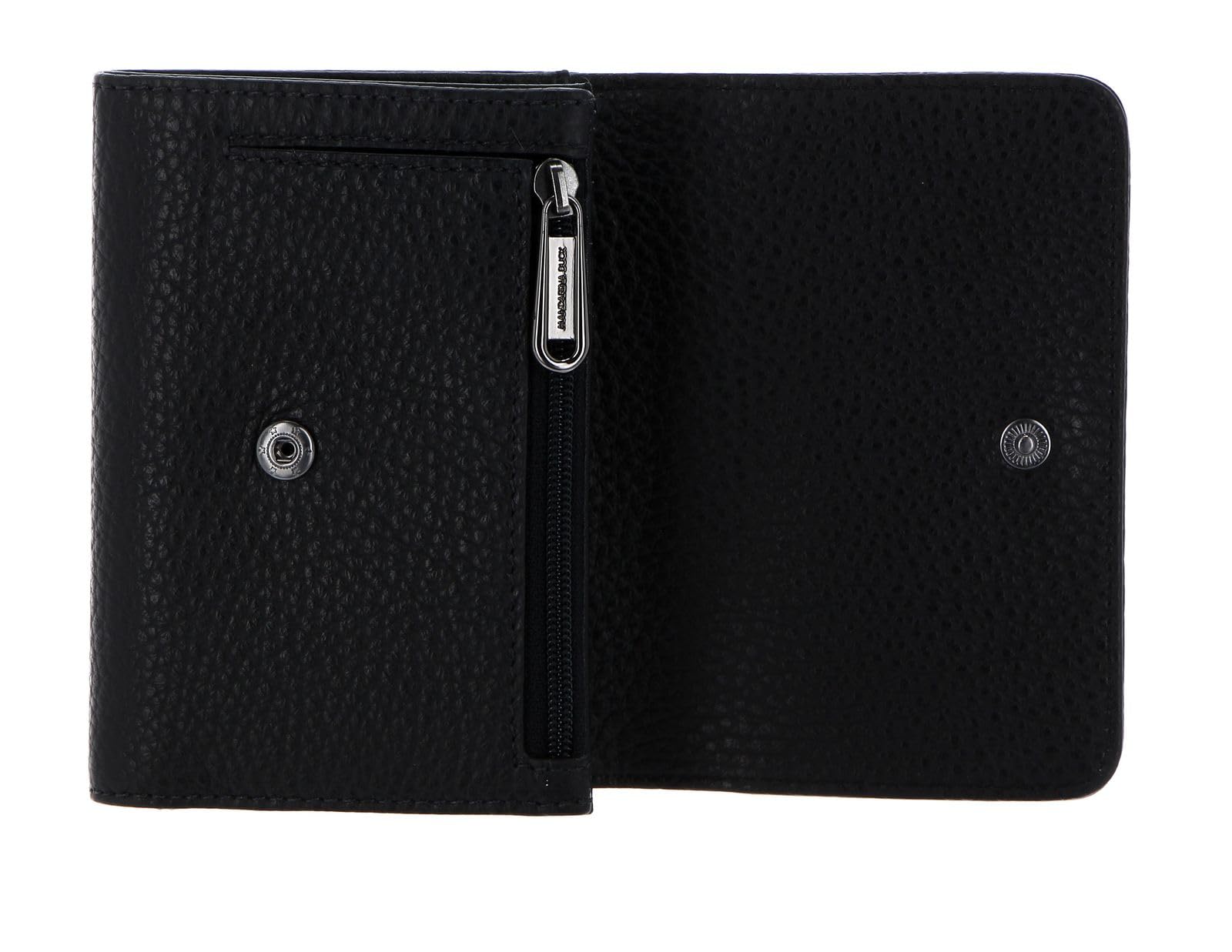 Mandarina Duck Women's Leather Wallet - Slim Billfold Credit Card Holder (10x21x28.5cm) - Black Nero for Everyday Use & Travel Essentials