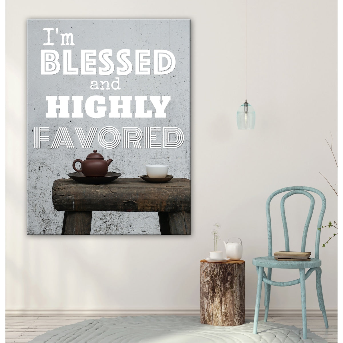Inspirational 'Blessed & Highly Favored' Gallery Wrapped Canvas Wall Art by Norman Wyatt - Perfect for Home, Office & Church Decor