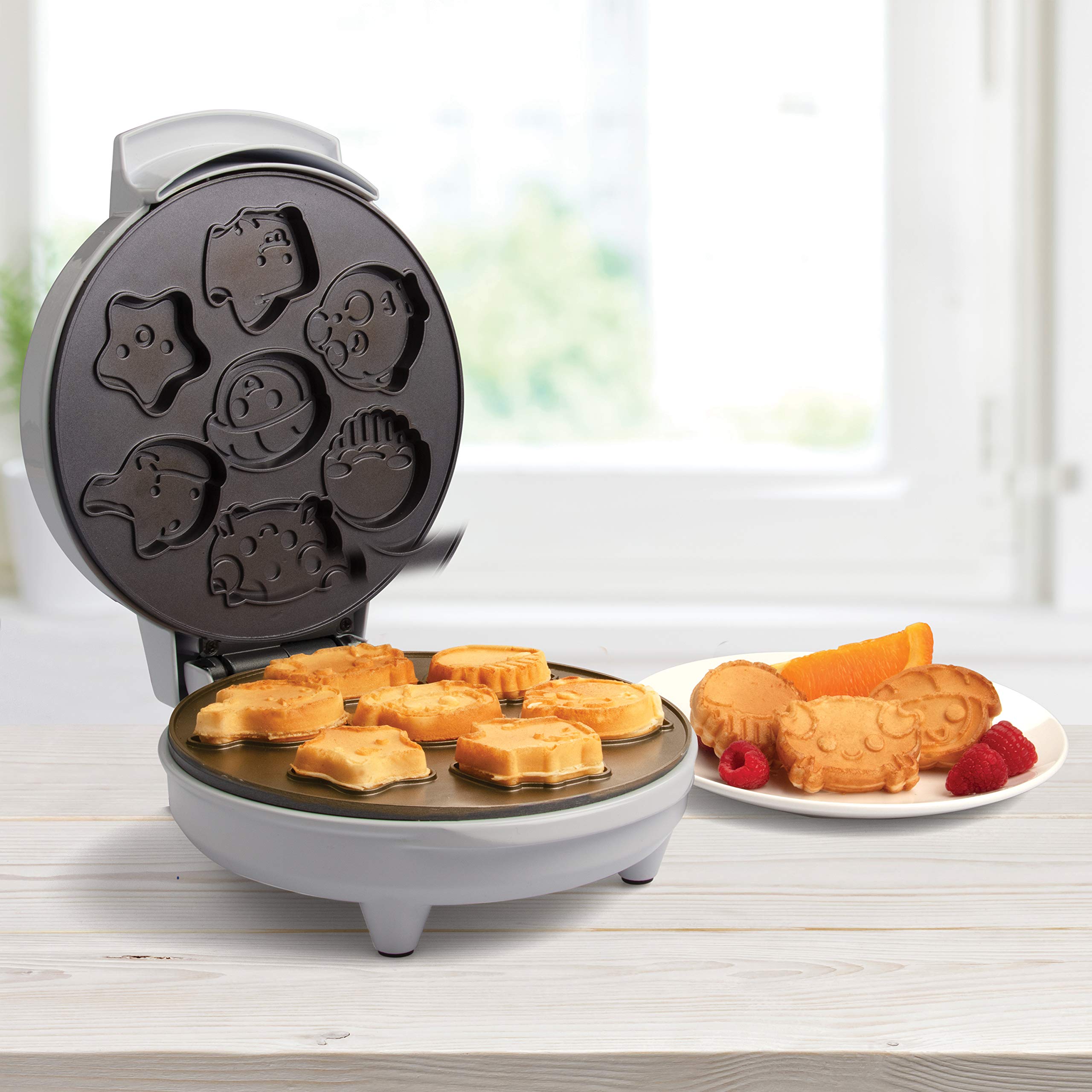 **Sea Creature Mini Waffle Maker - Electric Non-Stick Waffle Iron for Fun & Easy Breakfast - Create 7 Ocean Animal Shapes (Whale, Octopus, Crab) - Perfect for Kids, Adults & Family Breakfast, Birthday Gifts, Party Snacks**
