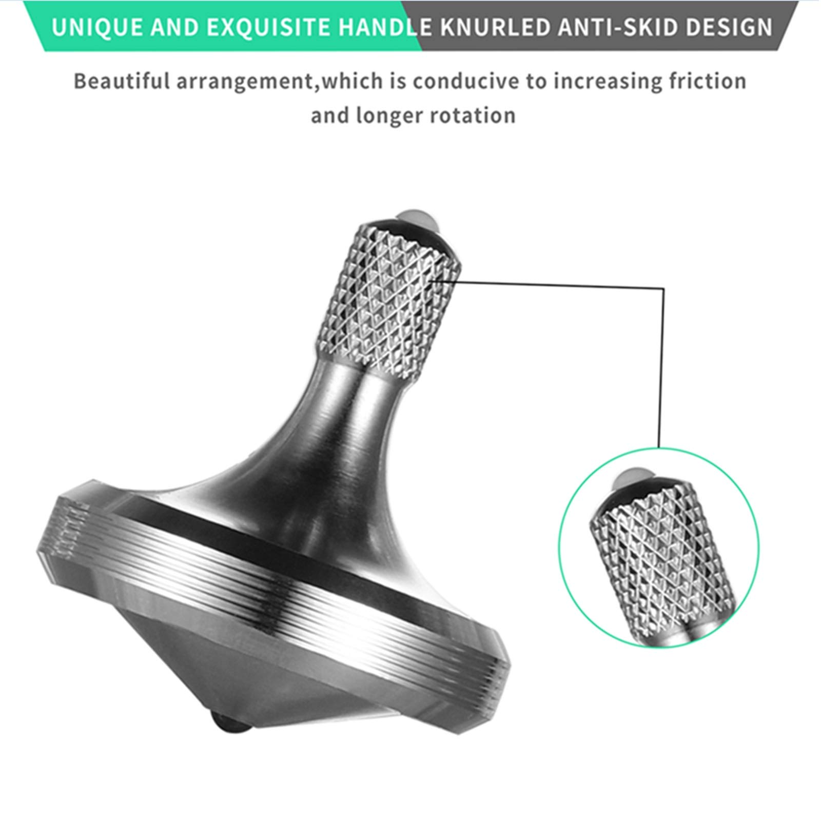 Premium Stainless Steel Precision Spinning Top - Long Lasting 8+ Minute Spin, Perfect Balance EDC Toy for Office Desk & Stress Relief (Pro Max Silver) - Great for Fidgeting, Meditation & Focus Aid