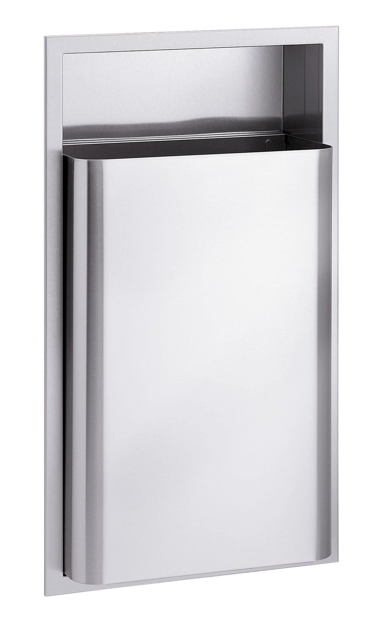 Bradley 346 1100 Standard Waste Receptacle - 12 Gallon Surface Mounted Trash Can with Satin Finish for Office, Restroom, or Commercial Use