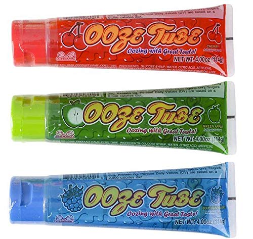 Ooze Tube Squeeze Candy - 8 Pack of Fun Filled Tubes for Kids Parties, Halloween Treats & Classroom Rewards