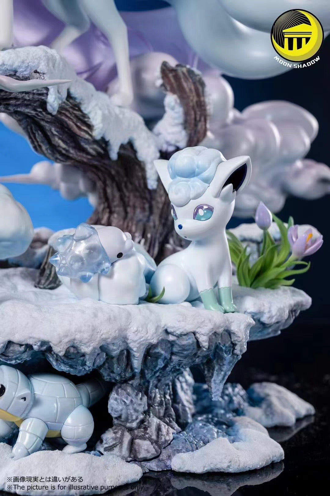 Moon Shadow Studio - Alolan Ninetales, Alolan Vulpix, Alolan Sandshrew & Snom Pokémon Figures - Perfect for Collectors, Gaming Battles & Anime Decor