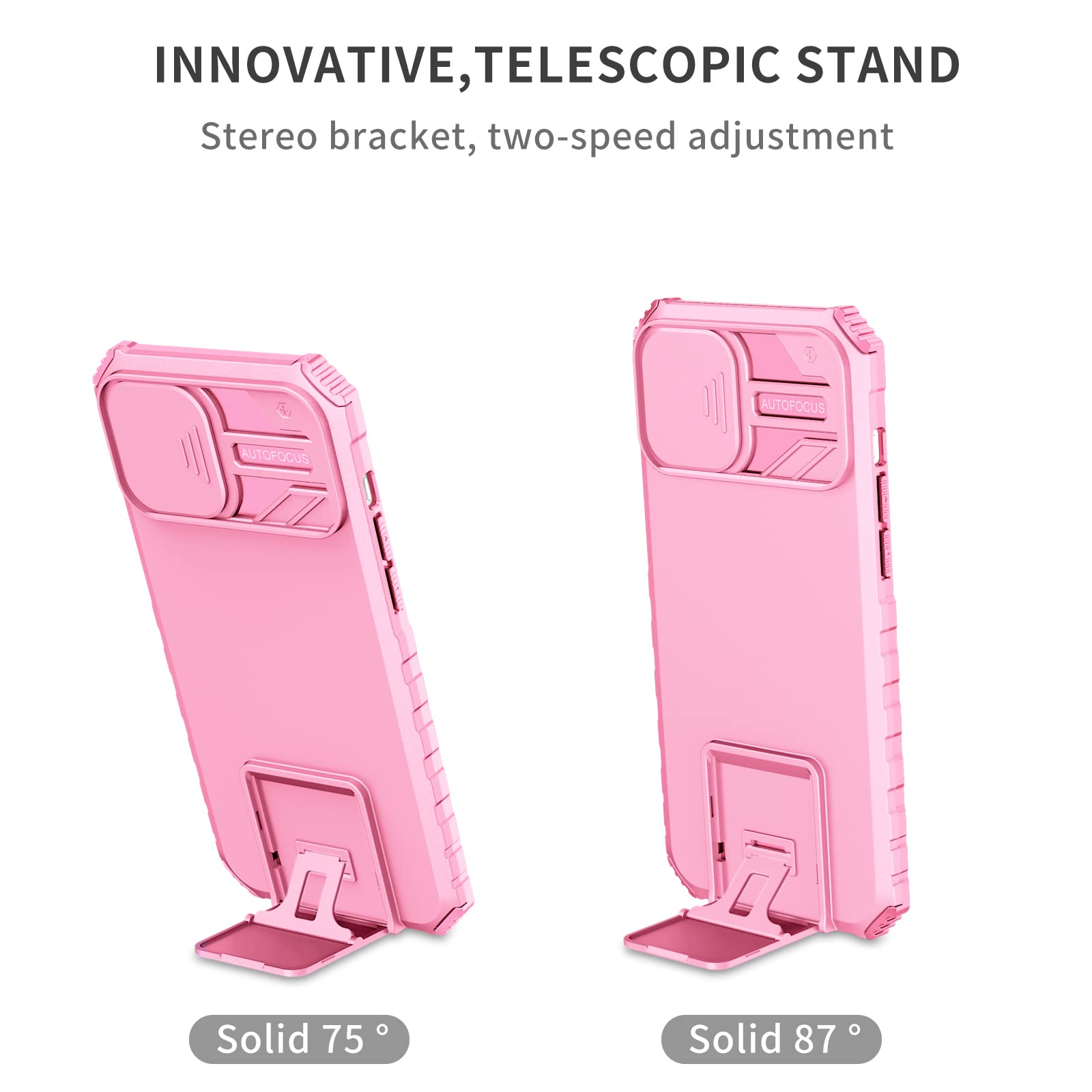 ASUWISH iPhone 13 Pro Max Case (2021) 6.7 Inch - Slim Protective Phone Cover with Built-in Screen Protector, Slide Camera Cover & Kickstand | Compatible with iPhone 13 Pro Max 5G - Perfect for Women & Men (Pink) | Ideal for Everyday Protection, Work & Travel